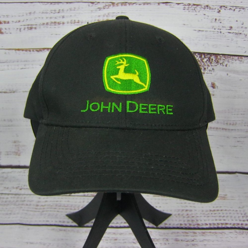 John Deere Genuine Black Snap Back Logo Baseball Hat